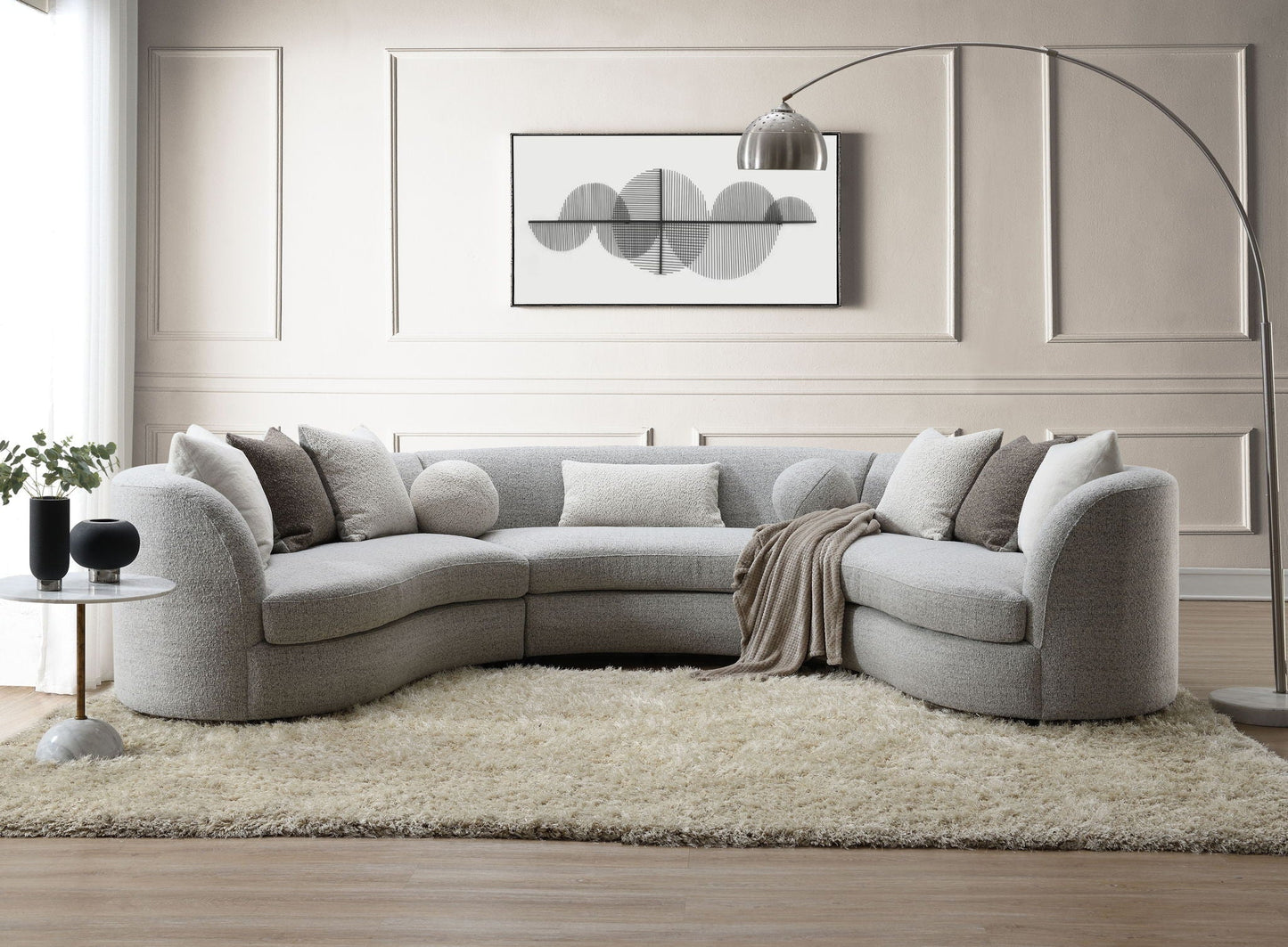 The Avelora Curve Modular Sectional - Gray
