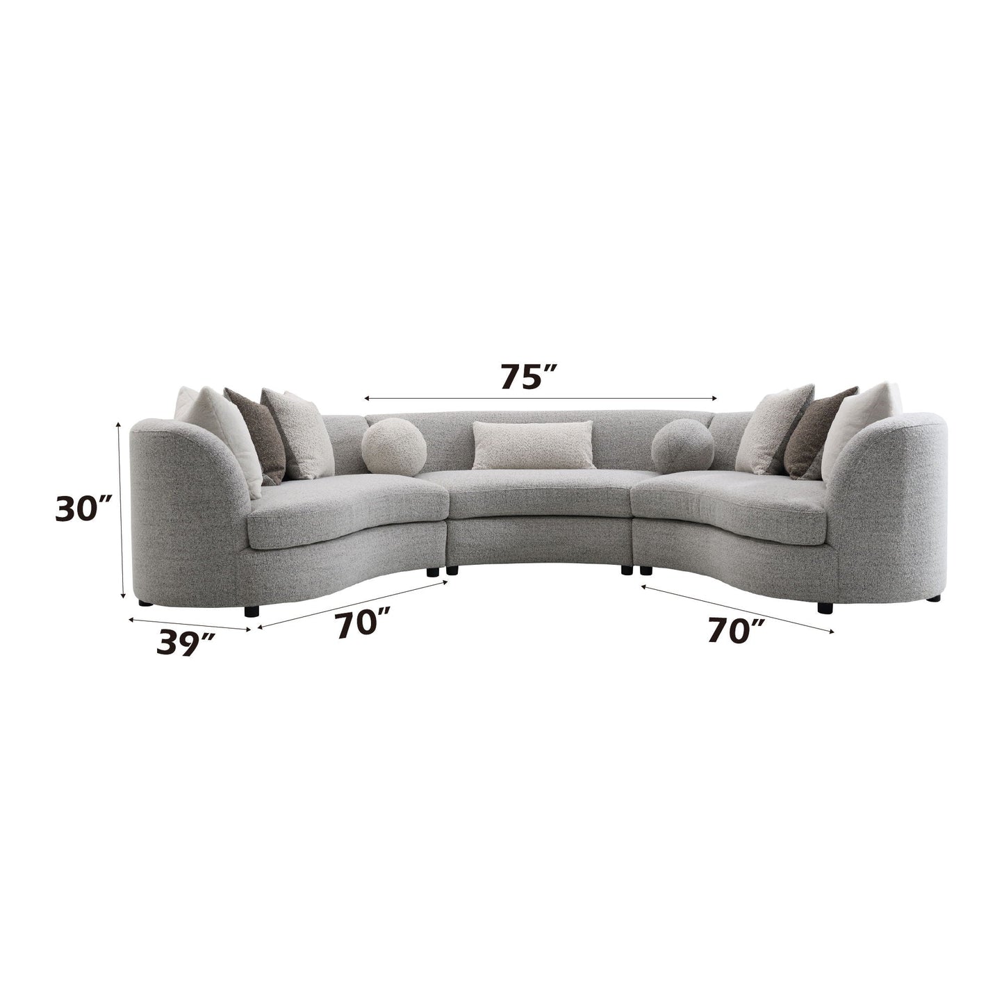 The Avelora Curve Modular Sectional - Gray