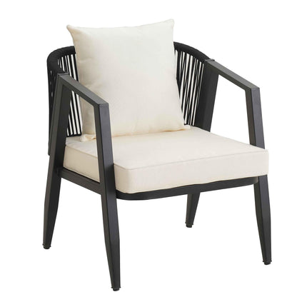 Coastal Lux Noir 4pc outdoor lounge set