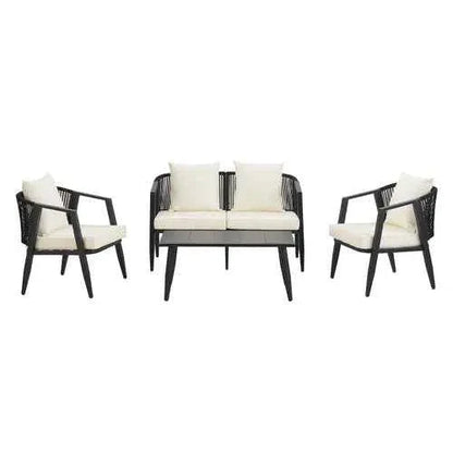 Coastal Lux Noir 4pc outdoor lounge set
