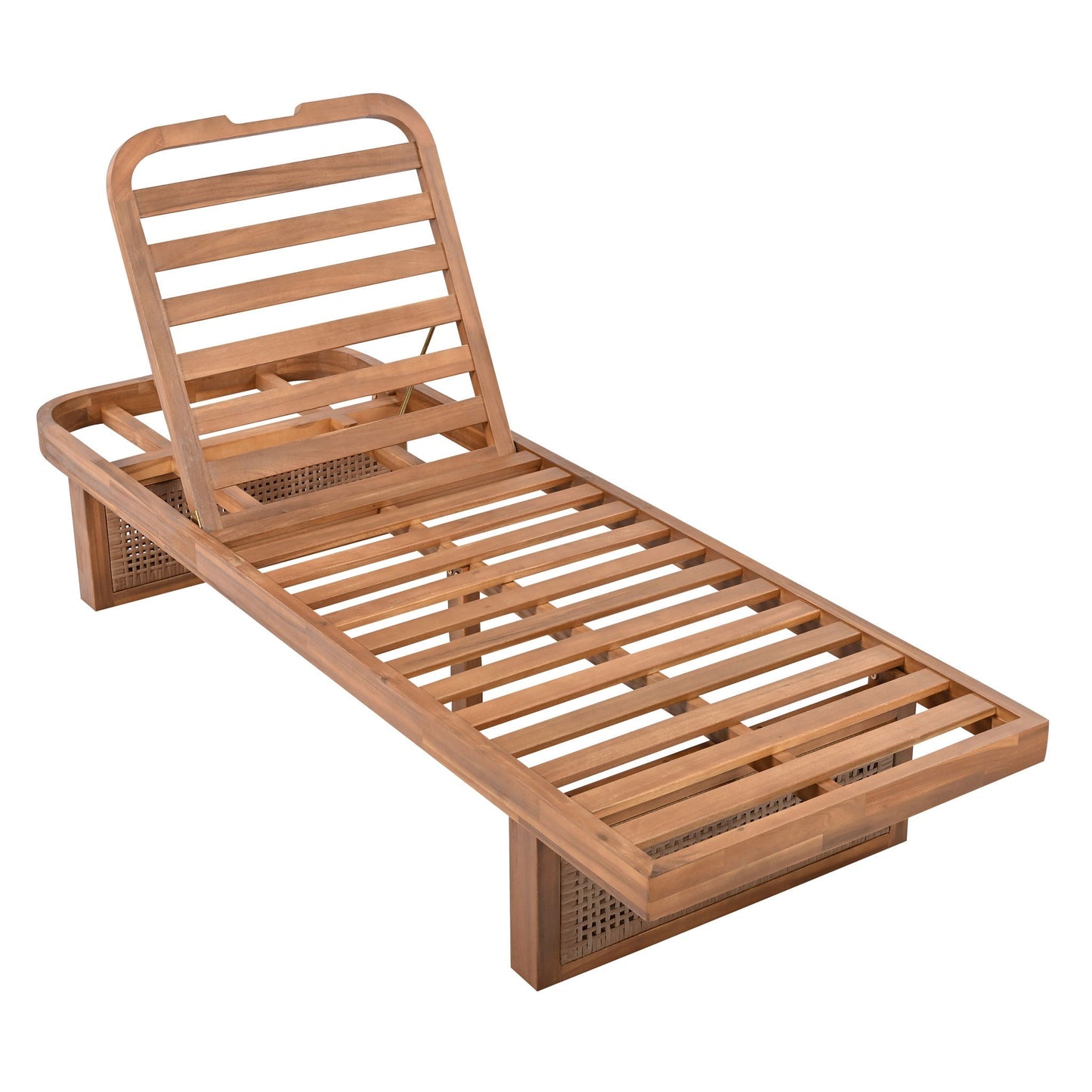 Coastal Luxe Teak Adjustable Chaise Lounge