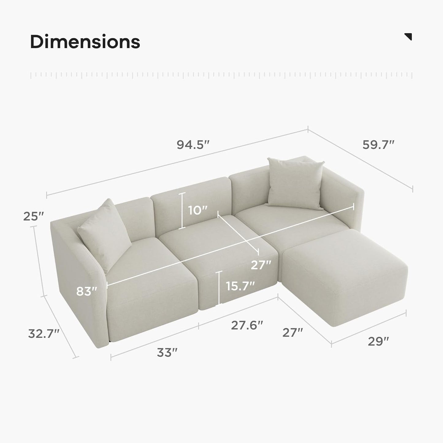 The Élantra Modular Lounge Sectional with Chaise