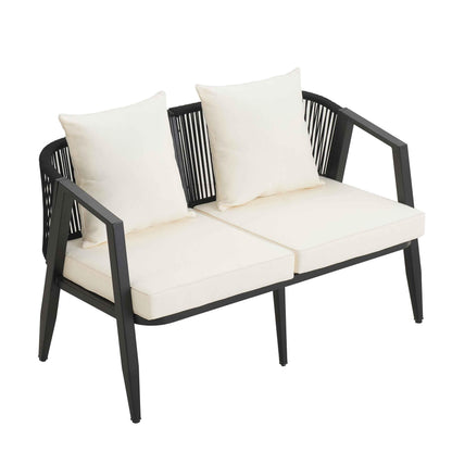 Coastal Lux Noir 4pc outdoor lounge set