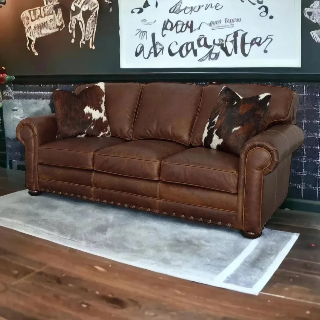 The Brooklyn Noir Leather Sofa