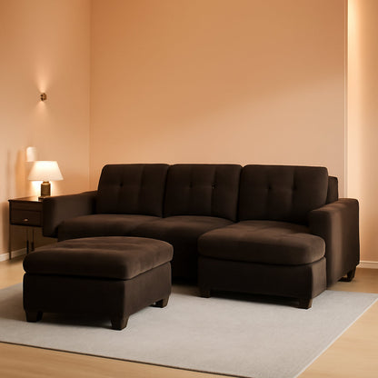 The Noirvelle Reversible Velvet Sectional
