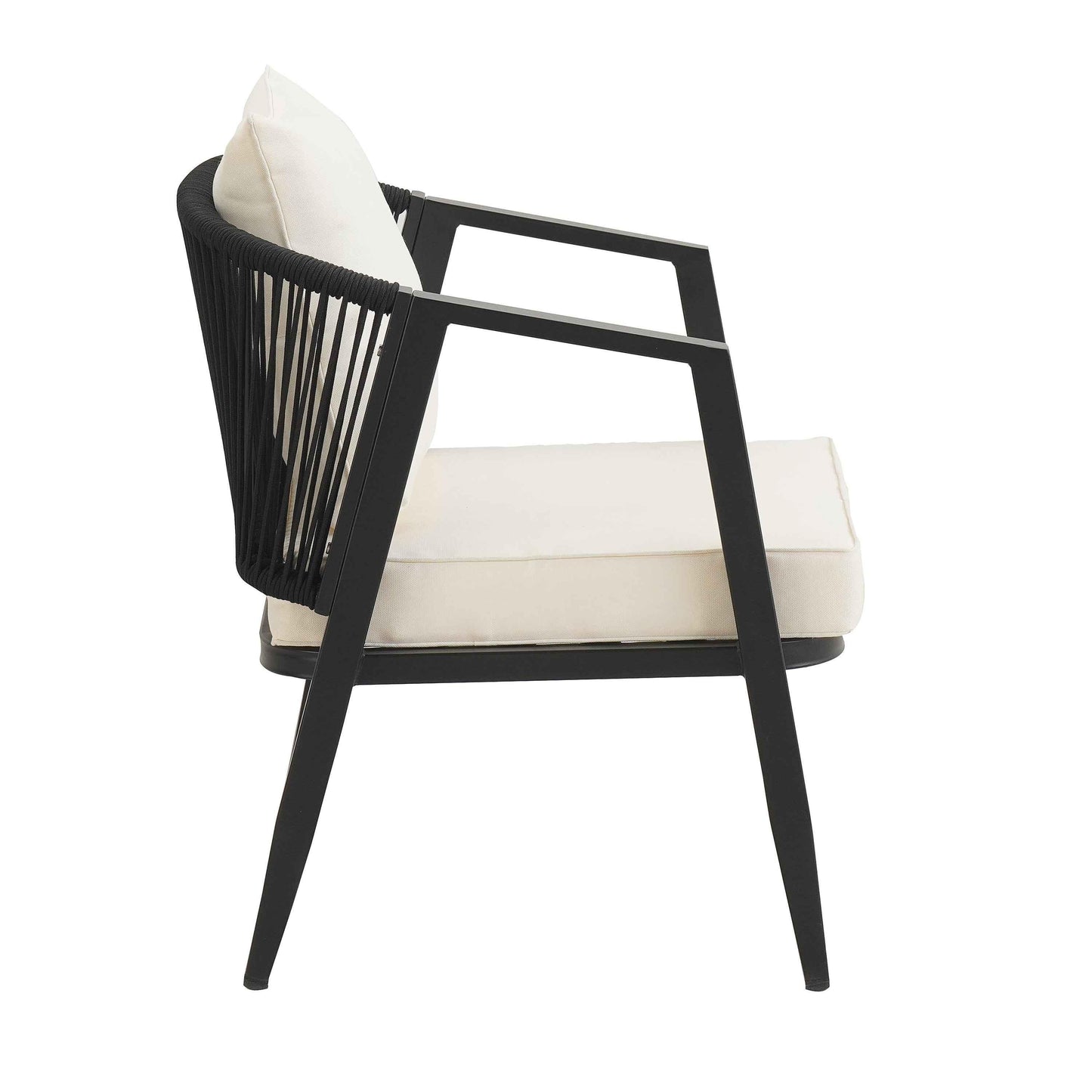 Coastal Lux Noir 4pc outdoor lounge set