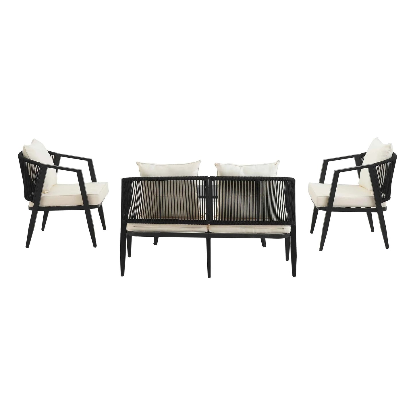 Coastal Lux Noir 4pc outdoor lounge set