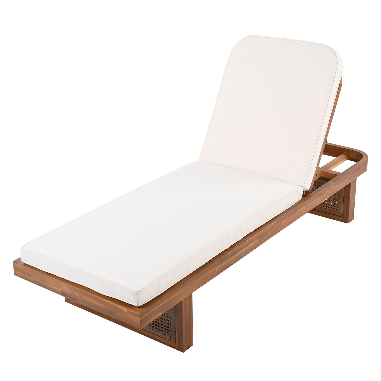 Coastal Luxe Teak Adjustable Chaise Lounge