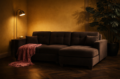 The Noirvelle Reversible Velvet Sectional