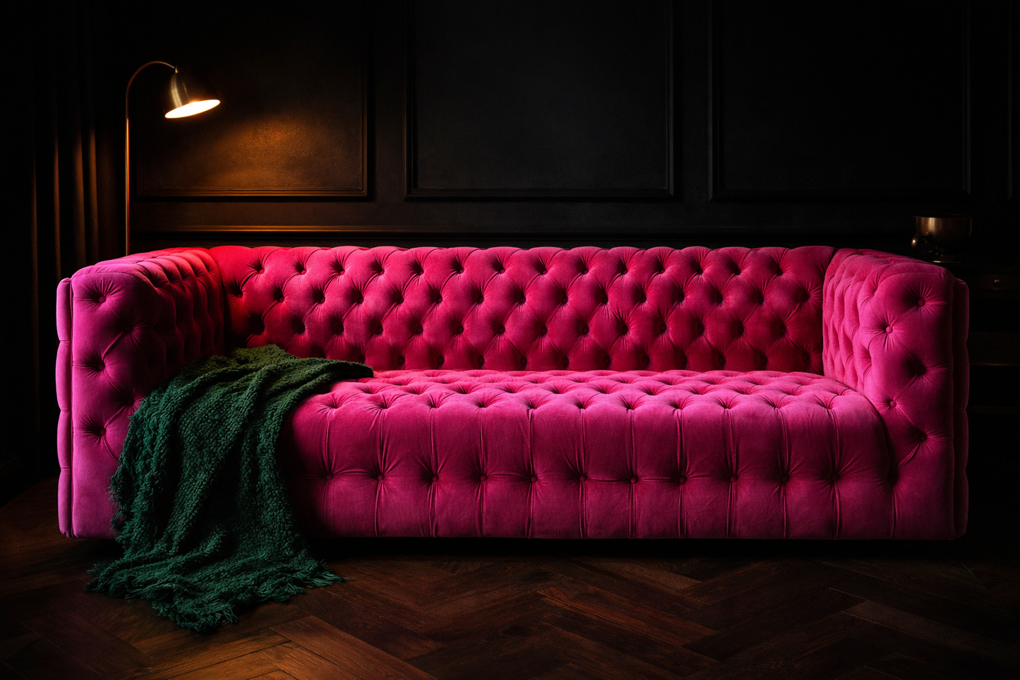 The Rosé Royale Tufted Velvet Sofa